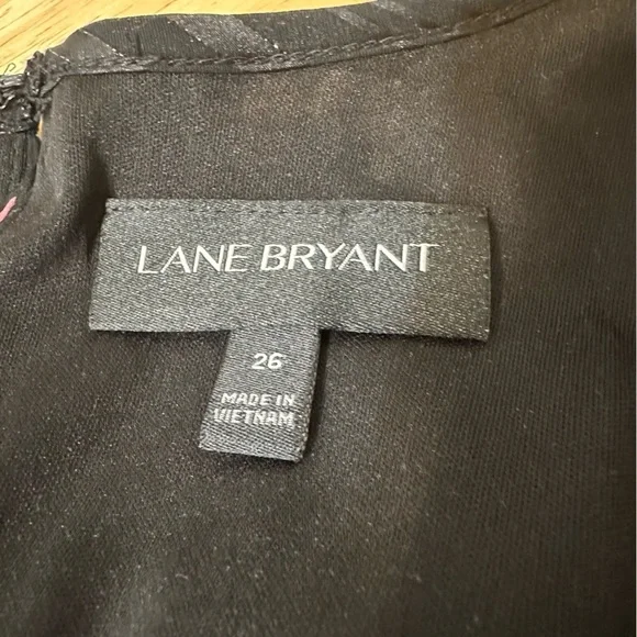 Lane Bryant Dress 26 Sleeveless Black Belted Floral Multicolor Midi Plus Size - Picture 5 of 10